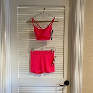 Body Wrappers sports bra and matching shorts set